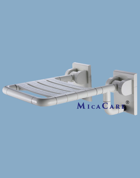 White Multi-Purpose Folding Shower Seat with Sturdy Base