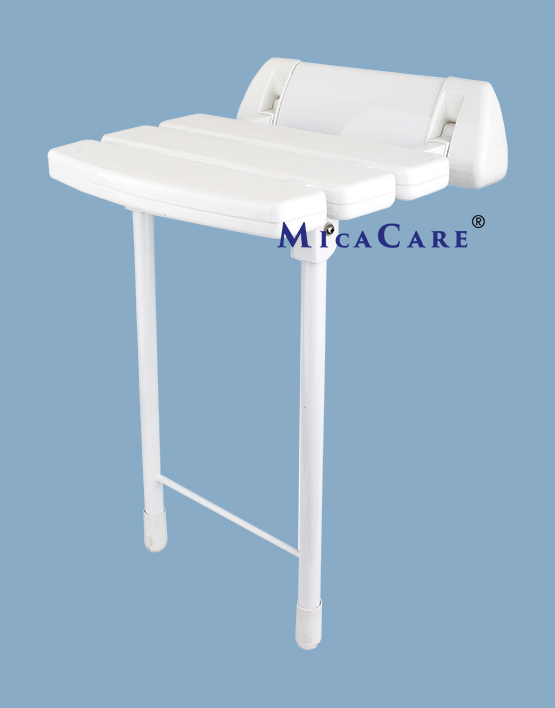Sturdy White Plastic Shower Seat for Safe Bathroom Use