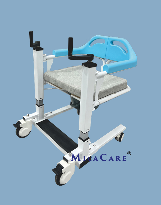 Comfortable Manual Transfer Commode Chair for Bathroom and Shower Use Elderly Handicapped