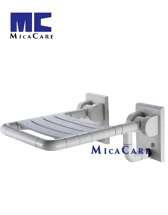 White Multi-Purpose Folding Shower Seat with Sturdy Base - Image 3