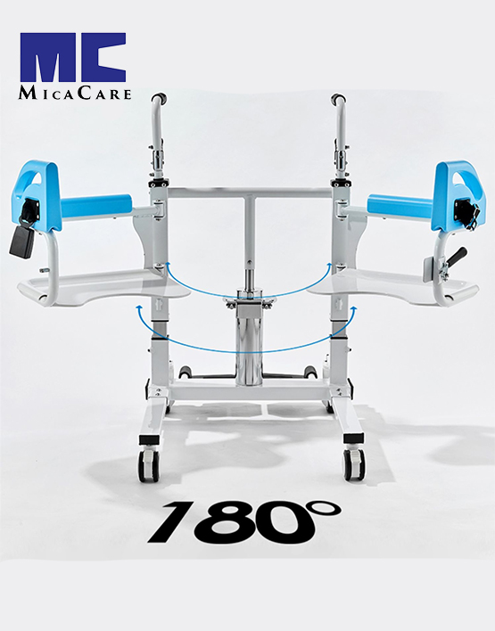 Multi-Functional Hydraulic Transfer and Shower Chair with a Padded Commode Seat - Image 3