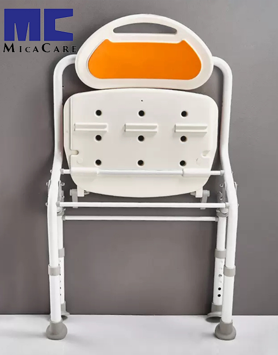 Premium Adjustable Folding Shower Chair with Back Support - Image 3