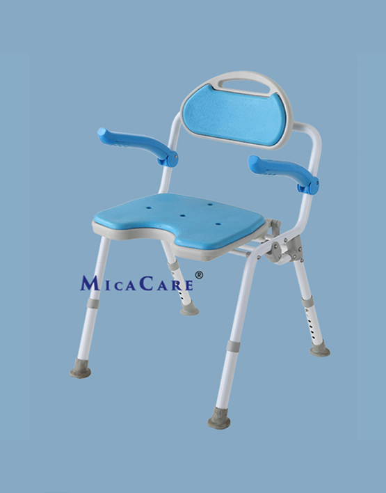 Premium Adjustable Folding Shower Chair with Back Support