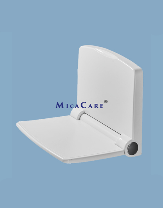 Modern White Wall-Mounted Folding Shower Seat for Small Spaces