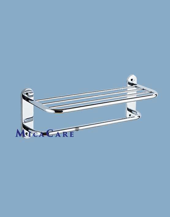 Premium Wall-Mounted Polished Stainless Steel Towel Shelf for Hotels