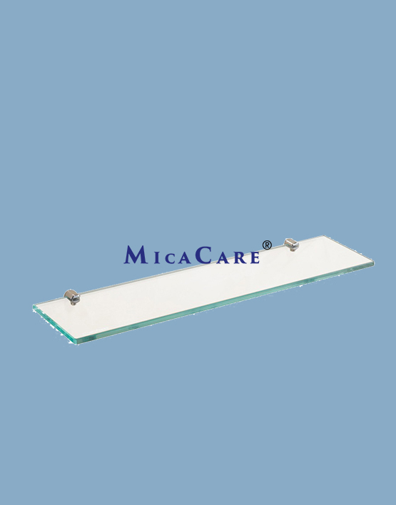 Modern Floating Glass Shelf with Sturdy Aluminum Brackets for Bathroom