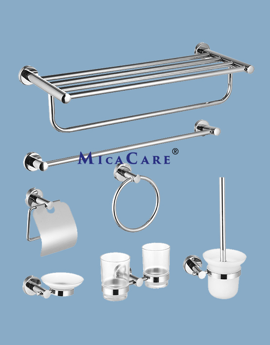 Elegant 7-Piece Brushed Nickel Bathroom Suite in Premium SS304 Stainless Steel