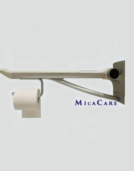 Versatile 2-in-1 Flip-up Grab Bar with Paper Holder