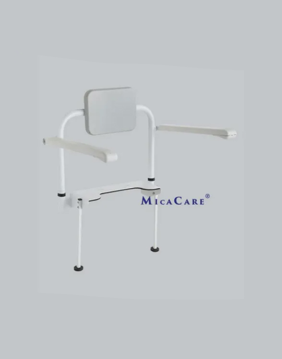 Adjustable Toilet Safety Rail with Swing-Arm Support for Seniors