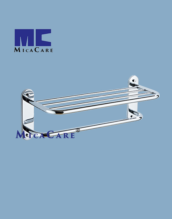 Premium Wall-Mounted Polished Stainless Steel Towel Shelf for Hotels - Image 2