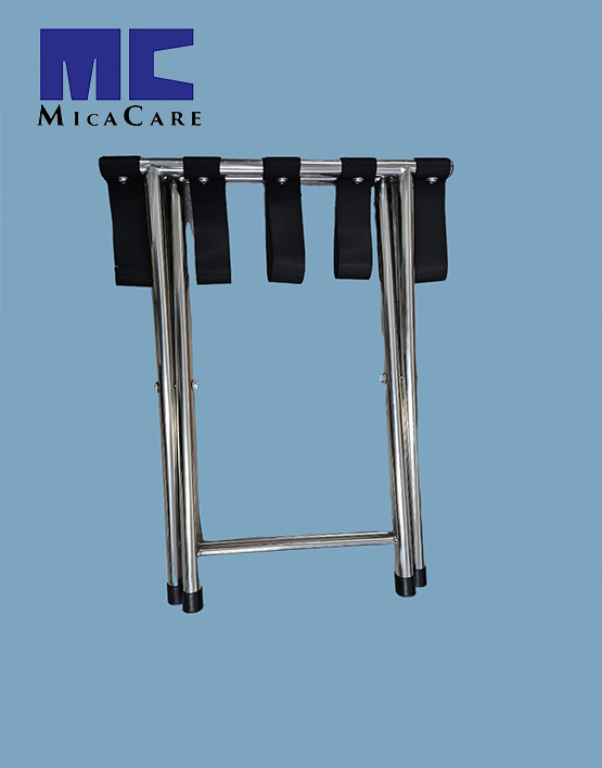 Heavy-Duty Folding Luggage Rack with Nylon Straps - Premium Stainless Steel Frame - Image 3