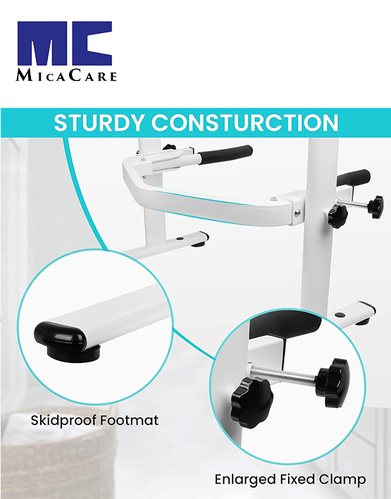 Adjustable Height Toilet Safety Rails with Folding Arms Free Standing for Elderly - Image 3