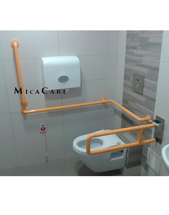 Corner Safety Grab Bar Durable Tubular Steel Design Textured Grip Shower Bathtub - Image 3