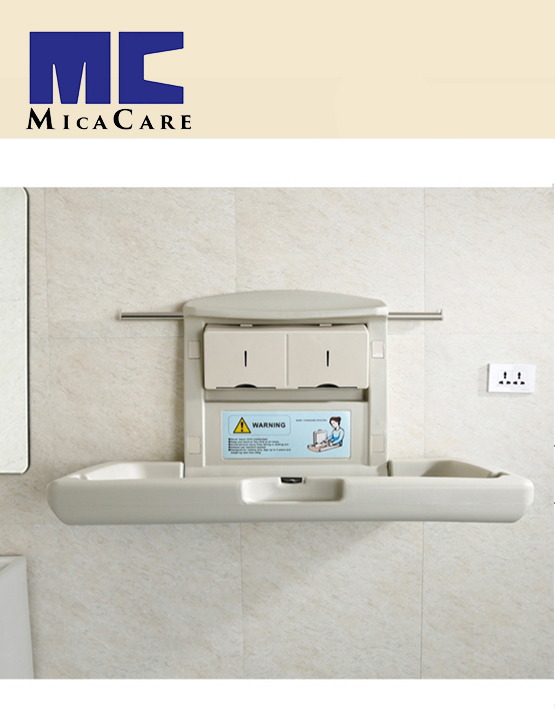 Surface-Mounted Horizontal Baby Changing Station Built-in Liner Dispenser - Image 5