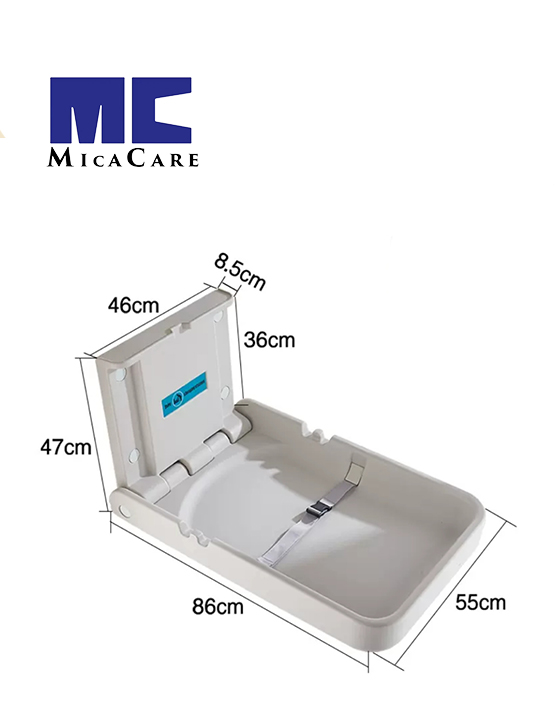 Space-Saving Vertical Baby Changing Station with Secure Belt System - Image 4