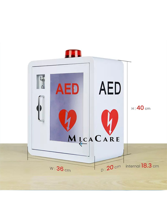 Wall Mounted Aed Box with Lock Key Integrated Alarm System Security Emergency