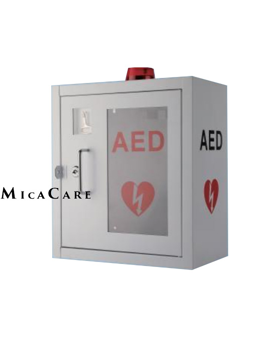Wall-Mounted Aed Cabinet - Stainless Steel with Quick-Snap Lock