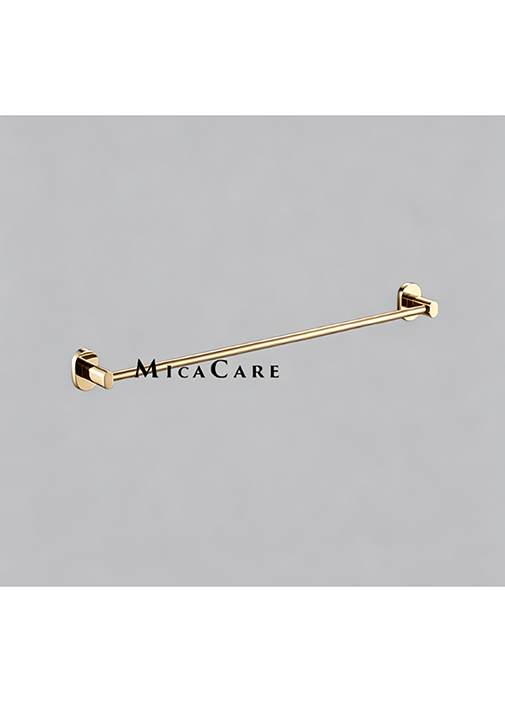 Wall Mount Round 60cm Matt Black Single Bathroom Towel Bar - Image 3