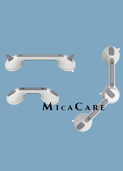 White Adjustable Rotatable Suction Grab Bar Bathroom Safety Handrail for Seniors