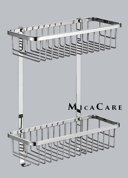 Double Layer 304 Stainless Steel Wall Mount Soap Dish Rack for Bathroom Storage