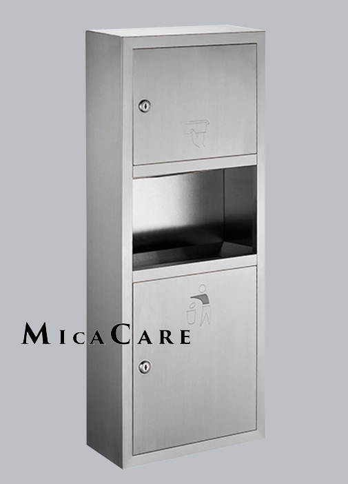 Wall Mount 2 in 1 304 Stainless Steel Commercial Bathroom Paper Dispenser