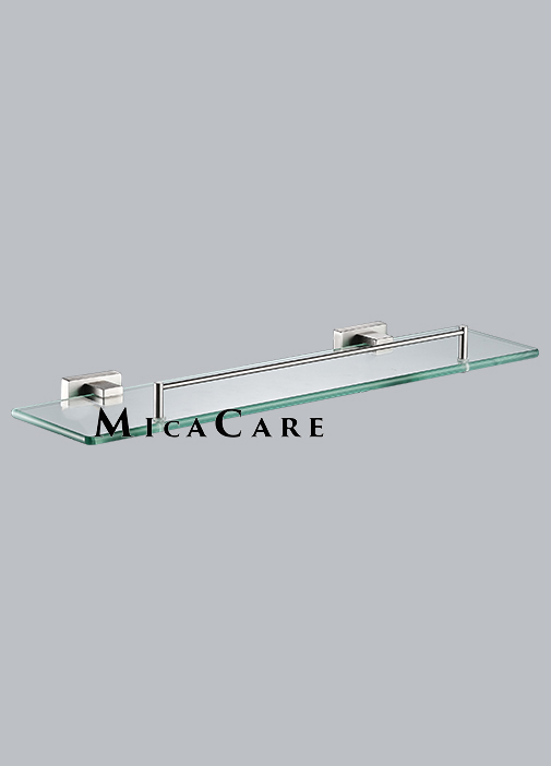 Adjustable Height Stainless Steel Glass Bathroom Storage Shelf