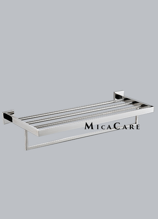 Luxe Bathroom Premium Brushed Gold Square Double Towel Rack