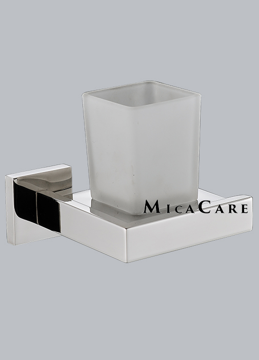Elegant Square Brushed Stain Tumbler Holder - Durable Bathroom Hardware Solution