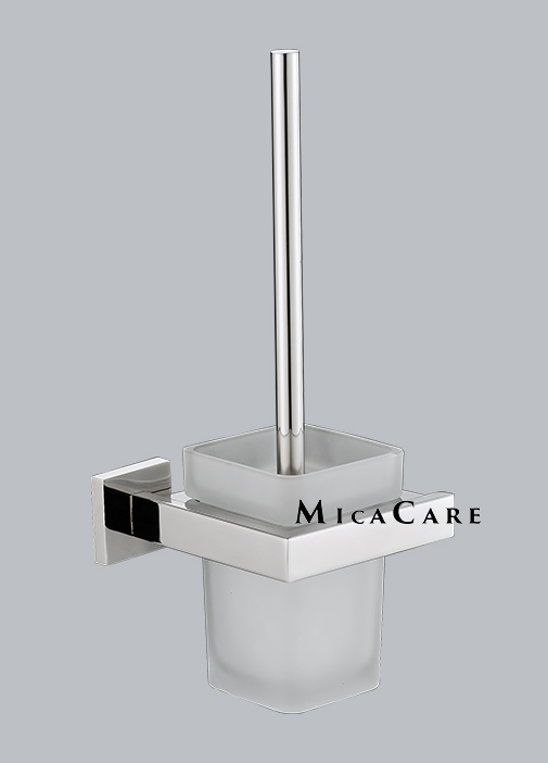 Elegant Brushed Gold Square Toilet Brush Holder for Modern Bathrooms
