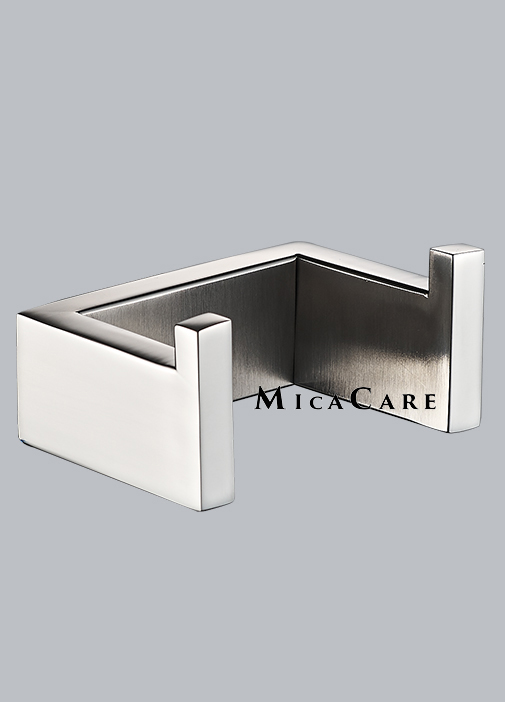 Stylish Square 304 Stainless Steel Double Hook for Modern Home Bathroom Decor