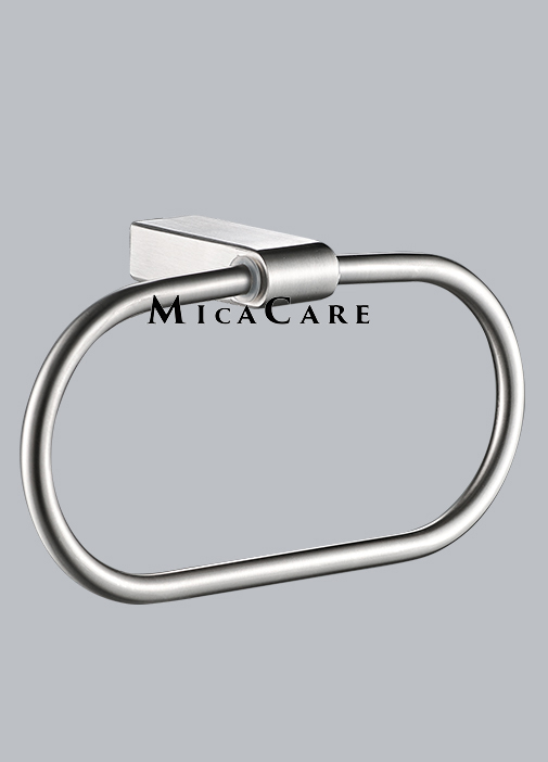 Rectangular & Oval Polished Chrome Stainless Steel Towel Ring for Bathroom Use