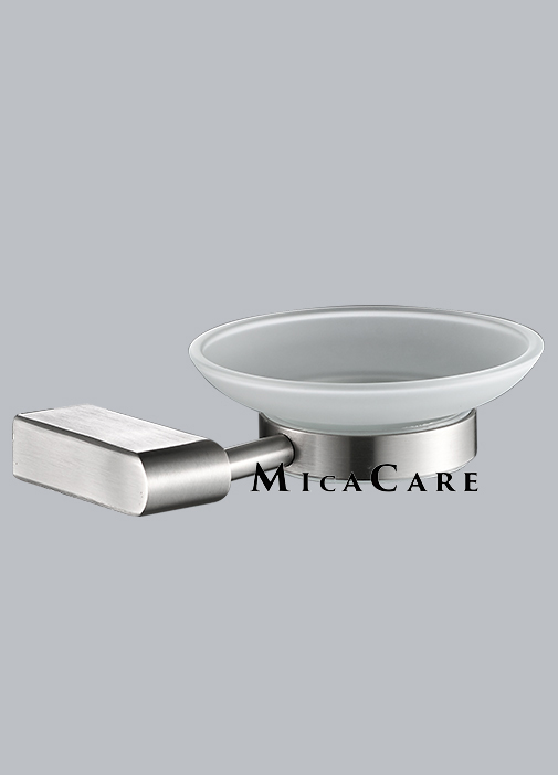 Concealed Mount Polished Chrome Glass Soap Dish, Stainless Steel Support Bracket