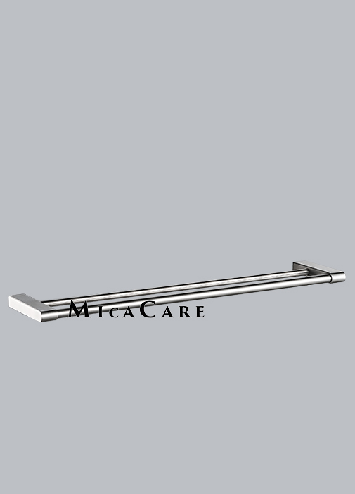 Wall Mount Brushed Gold Double Towel Bar Rack for Hotel Projects