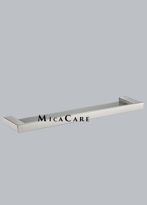 Elegant Rectangular Gold Frame Stainless Steel Glass Bathroom Shelf
