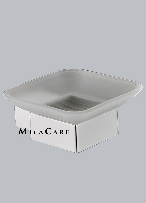 Brushed Gold SS304 Soap Holder with Chic White Glass