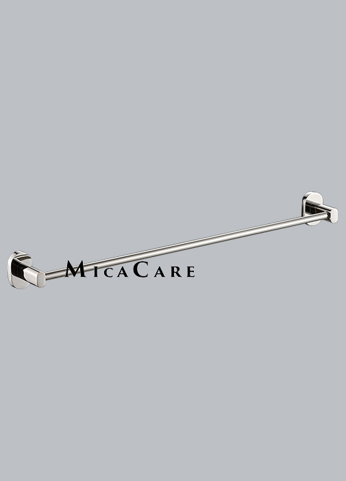 Wall Mount Round 60cm Matt Black Single Bathroom Towel Bar