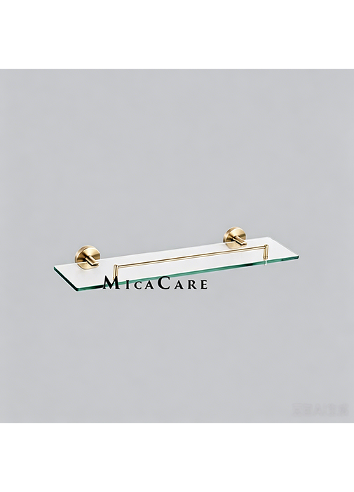 Adjustable Height Stainless Steel Glass Bathroom Storage Shelf - Image 3