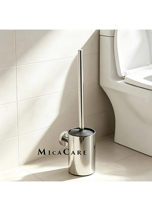 Compact Stainless Steel Bathroom Toilet Brush Holder - Image 4