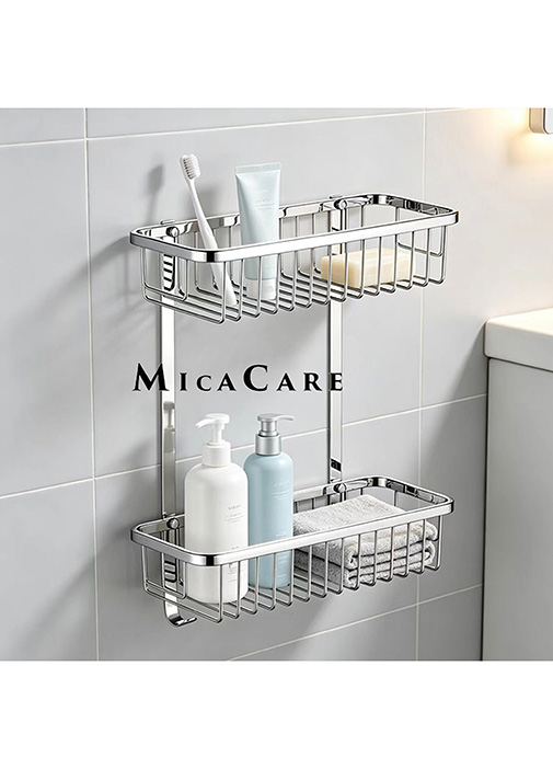 Double Layer 304 Stainless Steel Wall Mount Soap Dish Rack for Bathroom Storage - Image 4