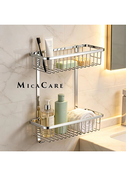 Double Layer 304 Stainless Steel Wall Mount Soap Dish Rack for Bathroom Storage - Image 5