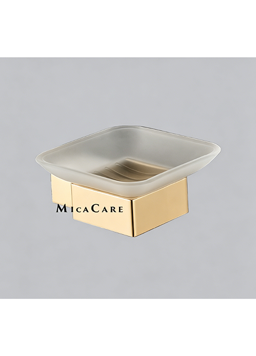 Brushed Gold SS304 Soap Holder with Chic White Glass - Image 3