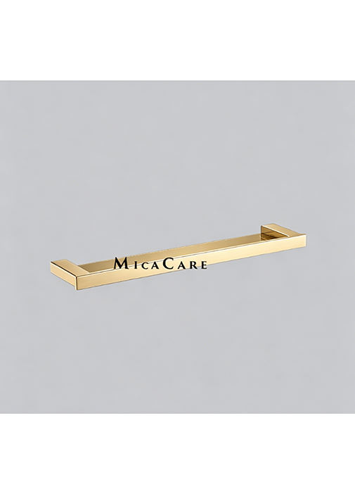 Elegant Rectangular Gold Frame Stainless Steel Glass Bathroom Shelf - Image 3